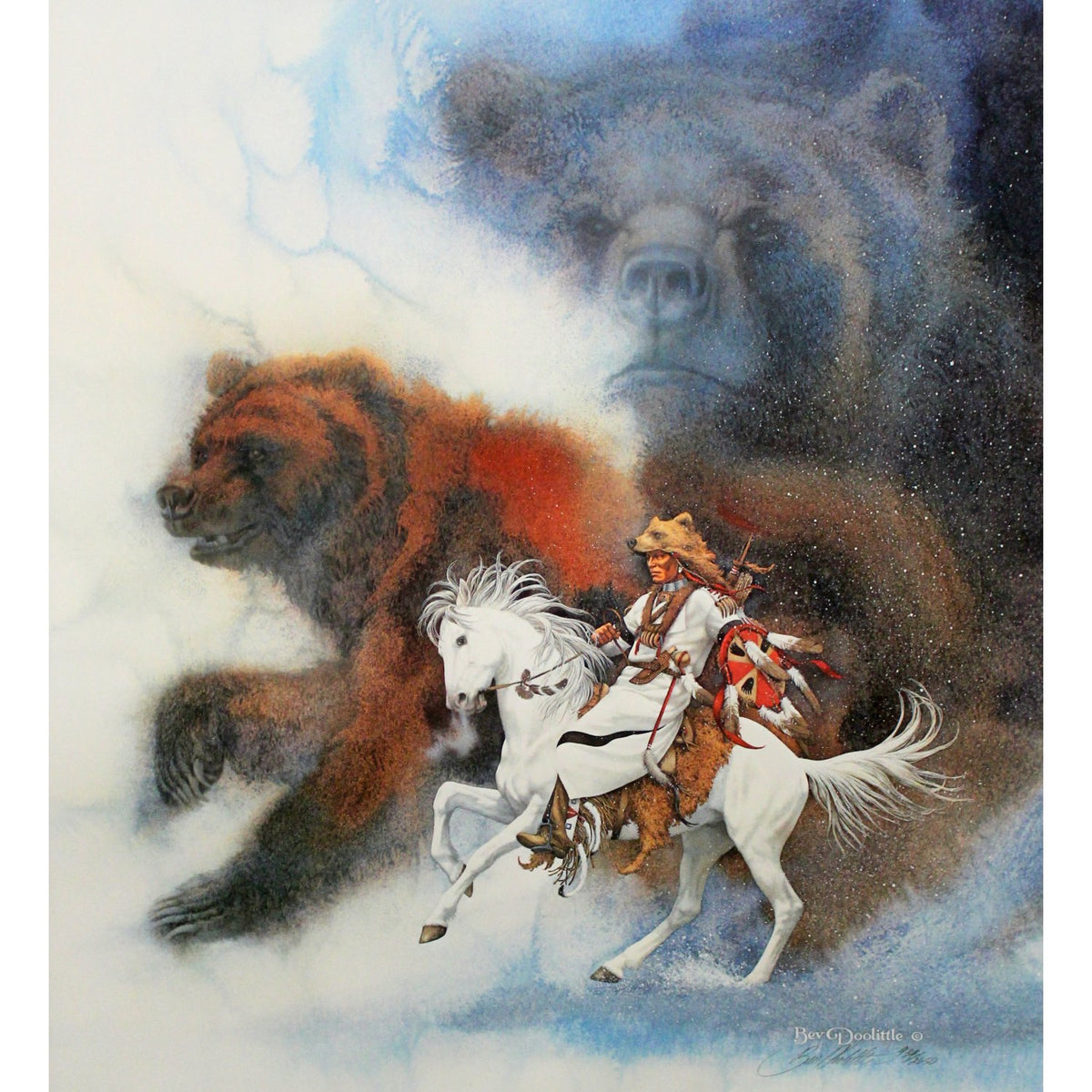 Bev Doolittle Double Signed Limited Edition Print '2 Bears of the Blackfeet'