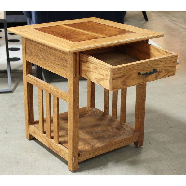 Two-Tone Oak Mission Style End Table