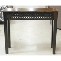 Tropical Wood Console Table with Fretwork