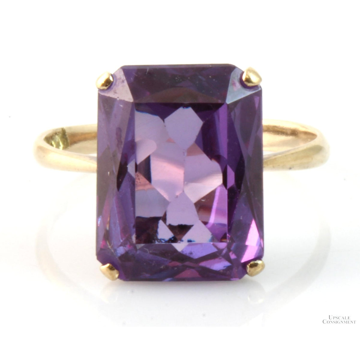 Lab-Created Color-Change Purple-Pink Sapphire 14K Ring