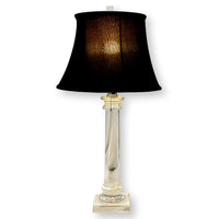 Crystal Column Table Lamp w/Silk Shade