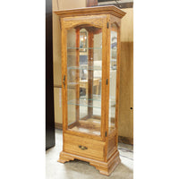 Walton Mfg. Oak Curio w/Drawer