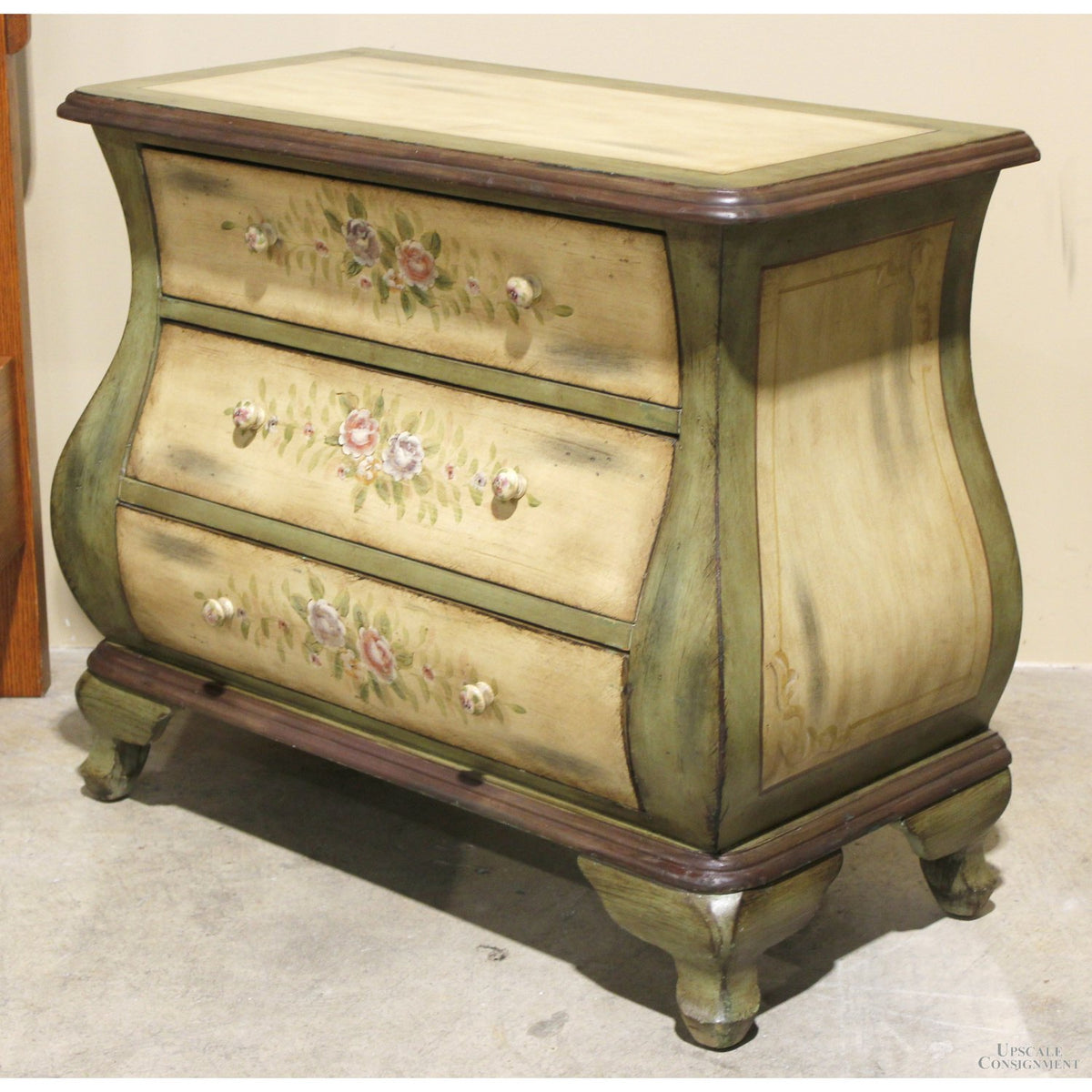 Handpainted Bombe Chest