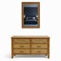 Henry Link Rattan & Bamboo Dresser w/Mirror