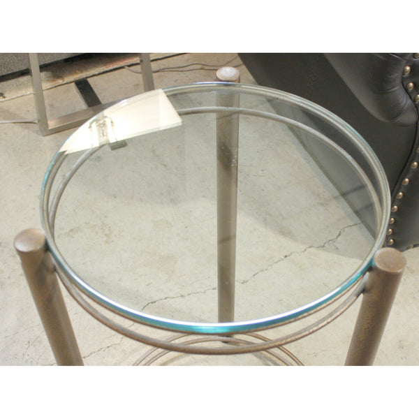 Round Glass Top Accent Table