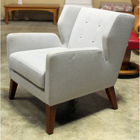 Light Gray Herringbone Pattern Accent Chair