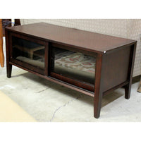 Red Oak Media Console w/Sliding Doors