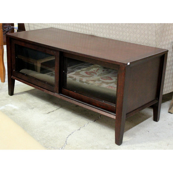 Red Oak Media Console w/Sliding Doors