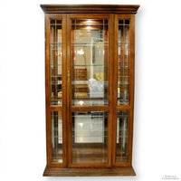 Oak & Etched Glass Curio Cabinet