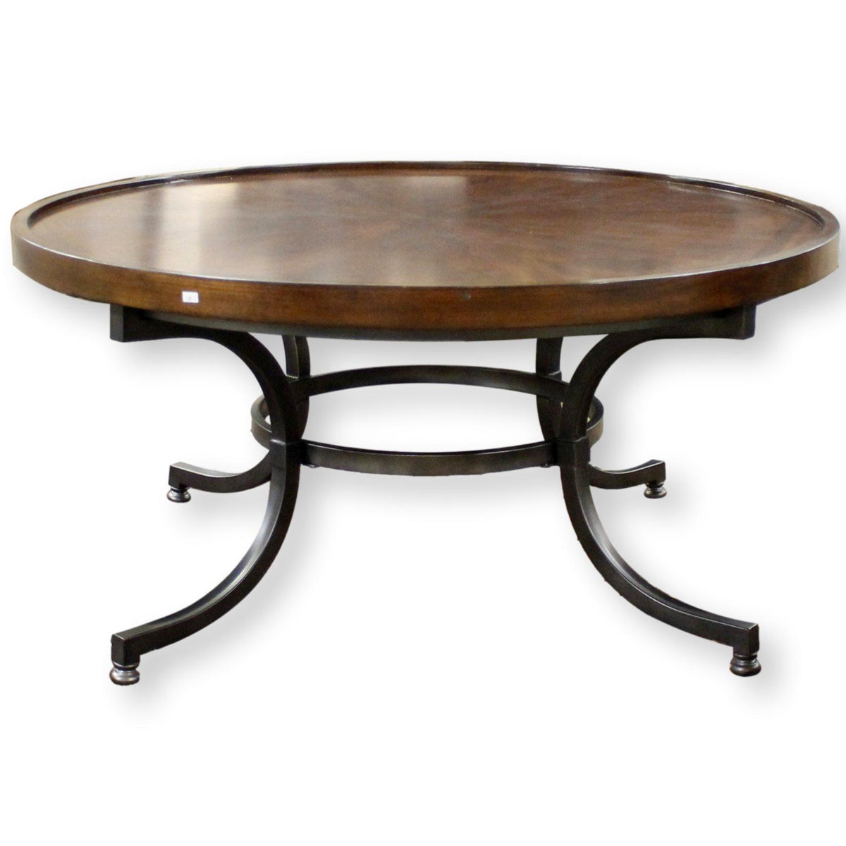 Round Wood & Metal Cocktail Table