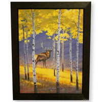 Elk Standing in a Grove of Aspen Trees