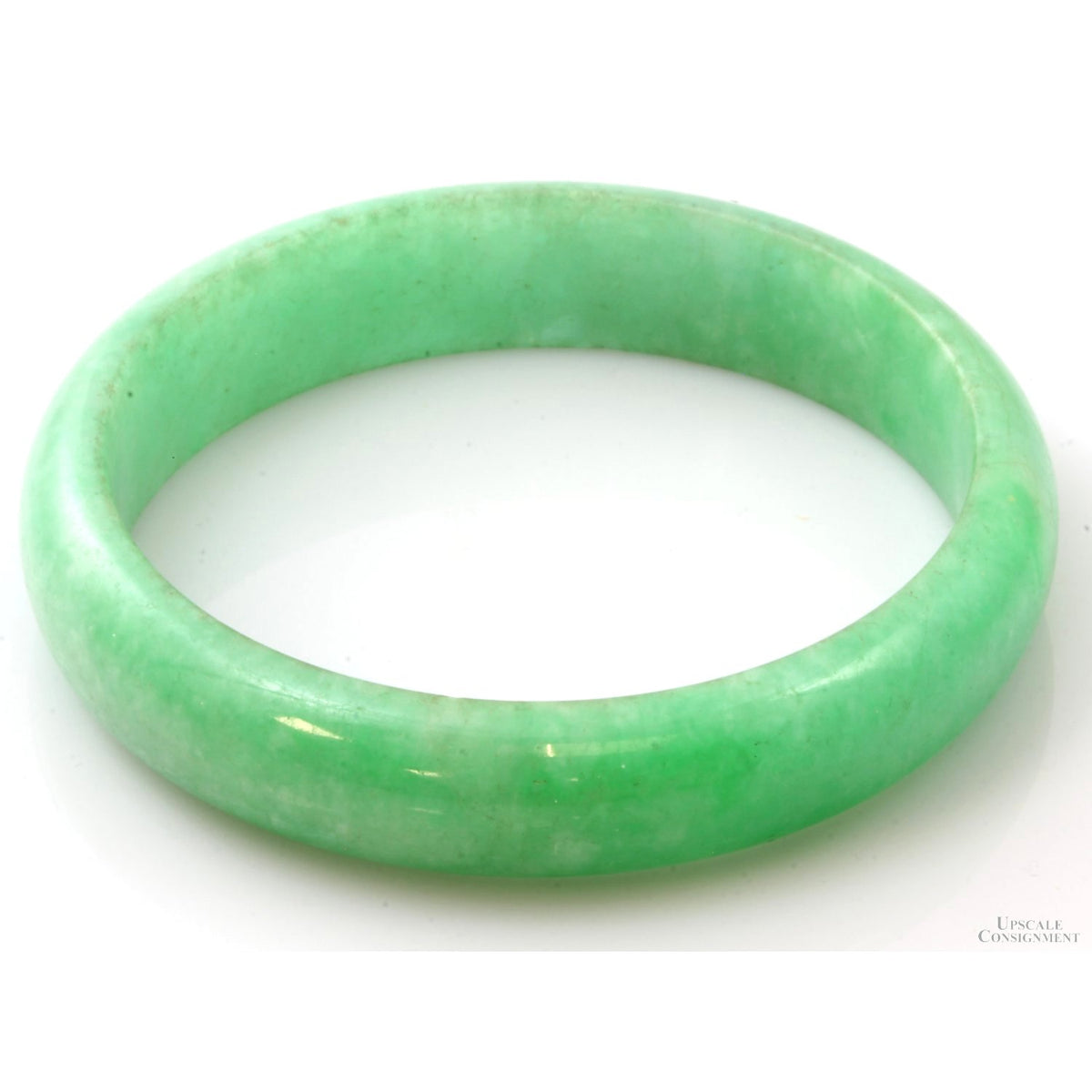 Green Jadeite Jade 12mm(w) Hololith Bangle