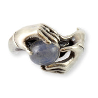 Sterling Silver Oracle Magical Moonstone Crystal Ball Ring