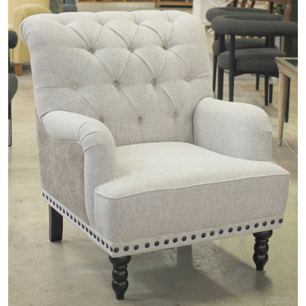 Ashley Light Gray Tufted Accent Chair