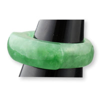Deep Green Jadeite Saddle Band Bold Polished Jade|Rich Color