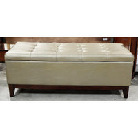 Gold Tufted Storage Ottoman