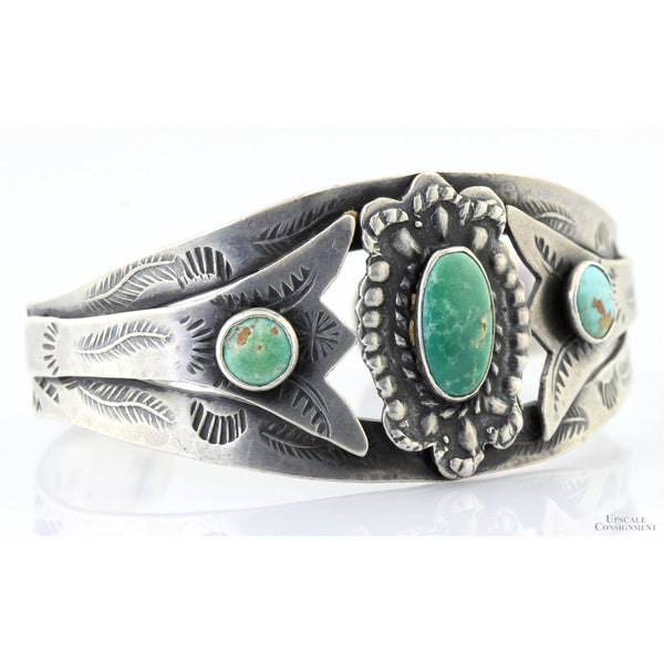 Handcrafted Sterling Silver Turquoise Cuff | Split-Band Design