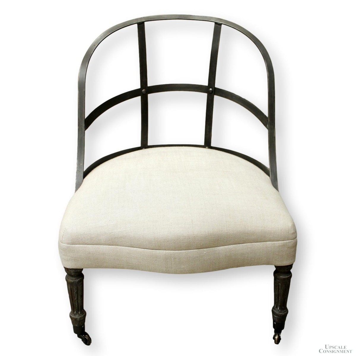 Restoration Hardware "French Couturier's" Metal Upholstered Accent Chair