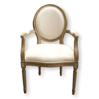 Medallion Back Linen Armchair