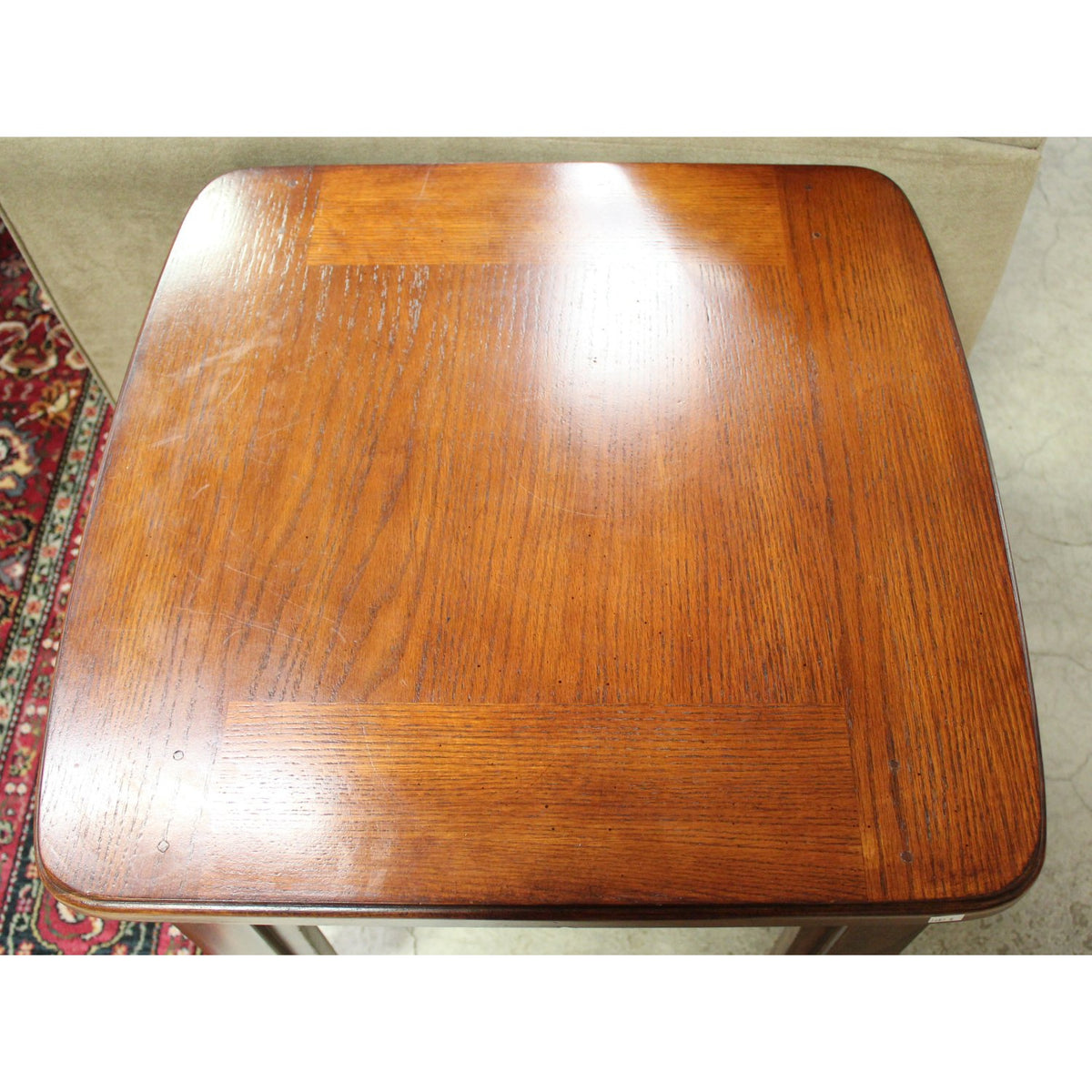 Square Dark Oak End Table