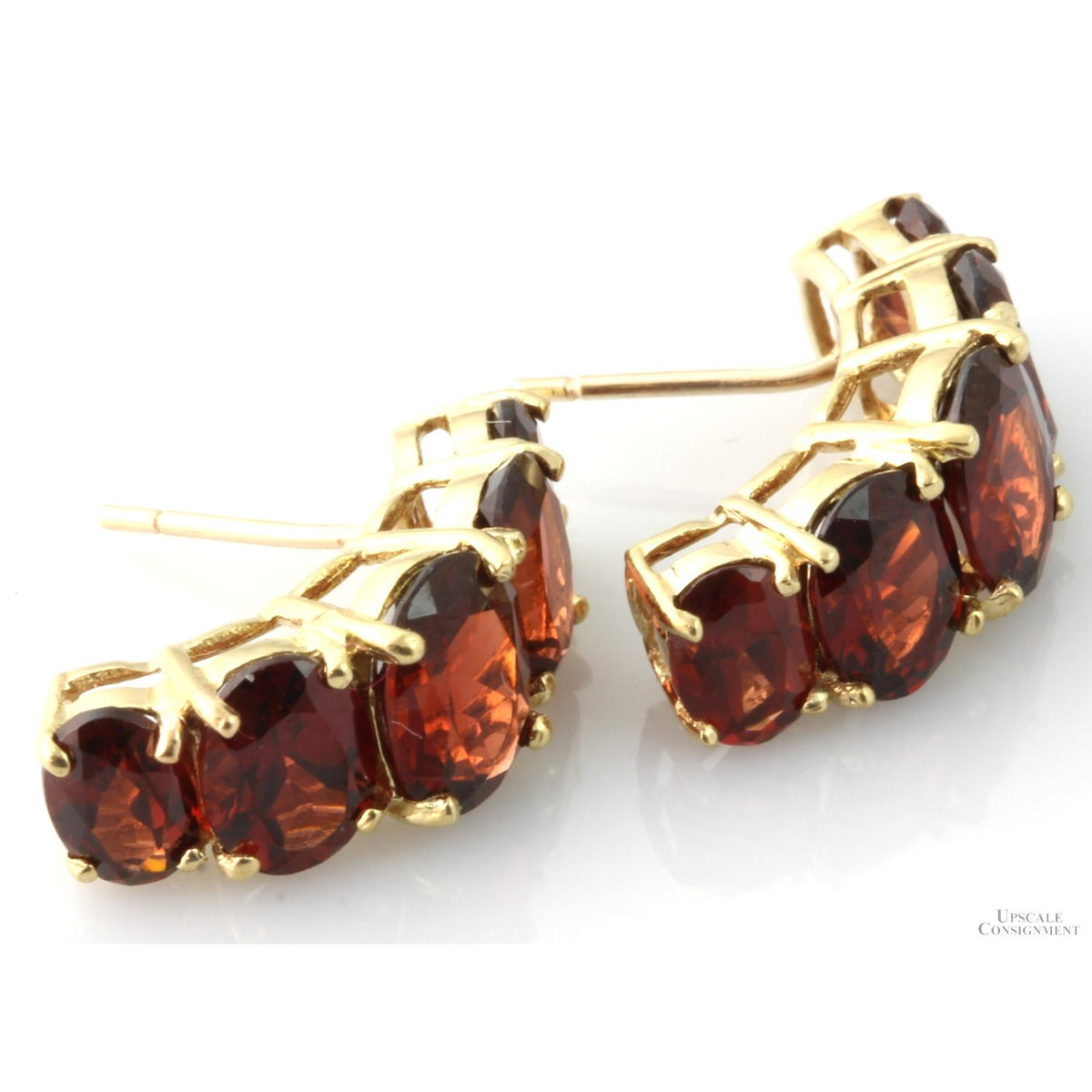 6.50ctw Spessartine Garnet 10K Yellow Gold Earrings