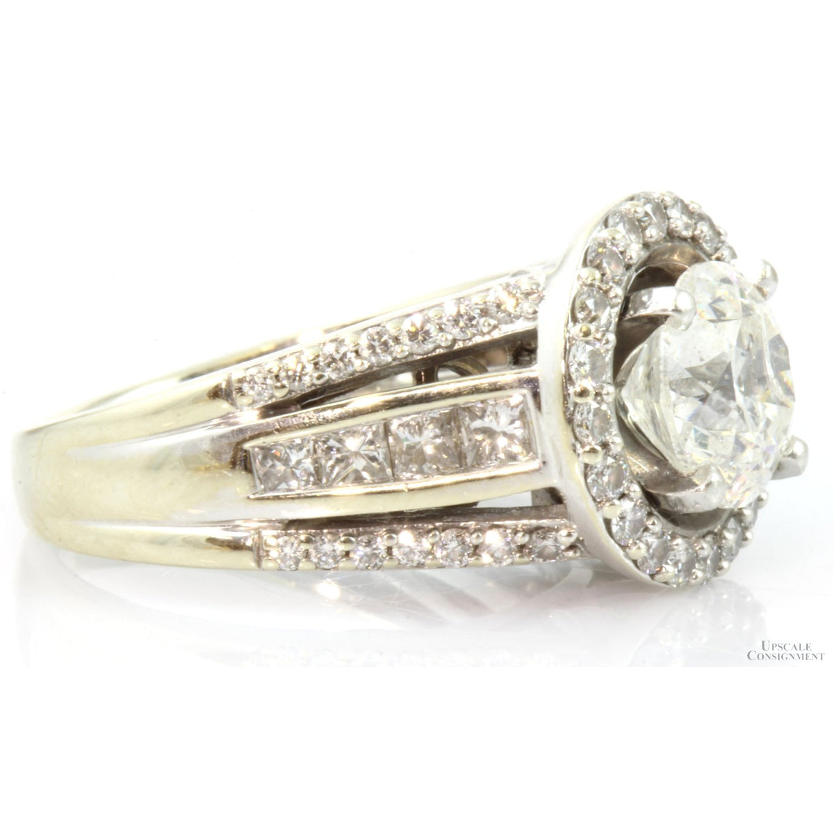 3.39ctw Diamond 14K Gold Ring Clarity Enhanced 2.08ct Solitaire