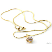 10K Gold Oval Iolite Gemtone Pendant & 14K Gold Chain