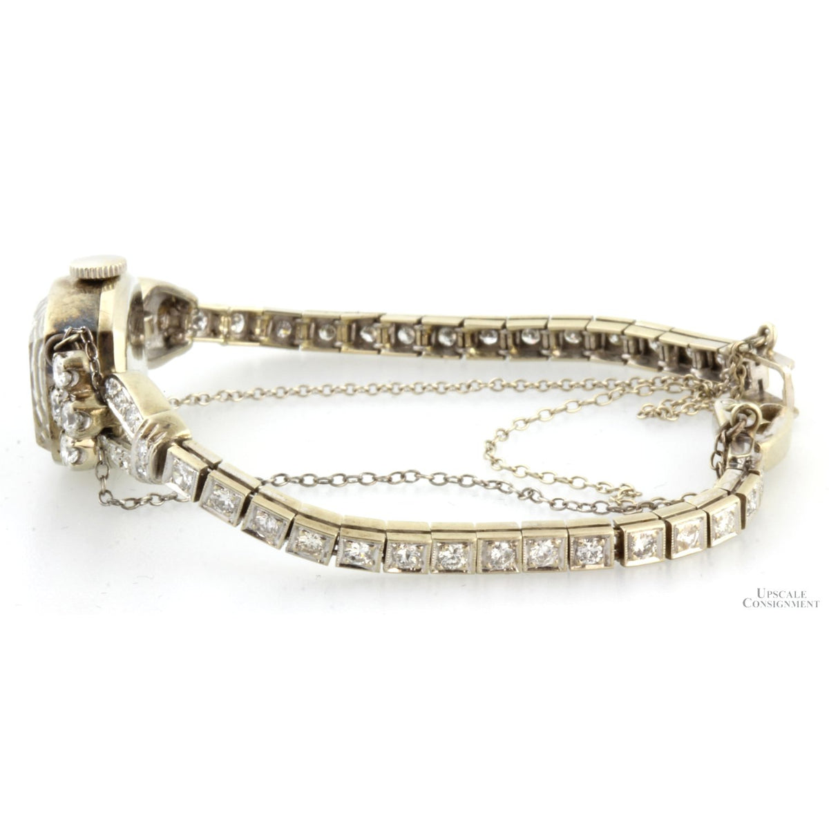 Vintage Rolex 14K White Gold 1.58ctw Diamond Cocktail Watch