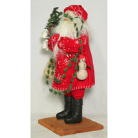 Lynn Haney 18'' Santa Figure, Red w/White Snow Flakes