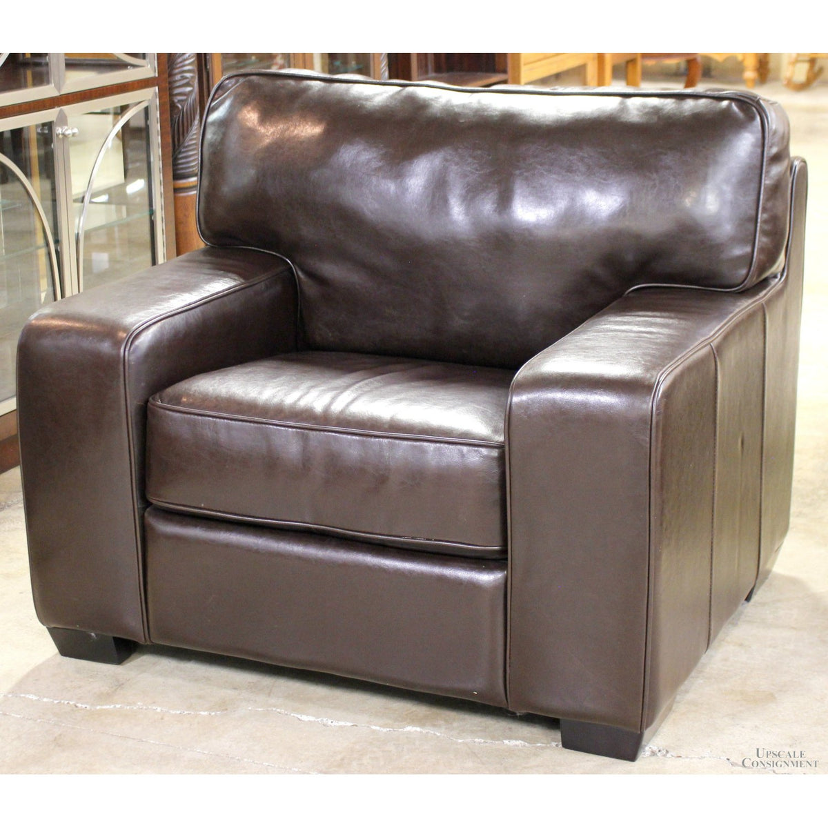 Z Gallerie Dark Brown Leather Club Chair