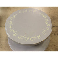 Round Gray 2-Tier Accent Table