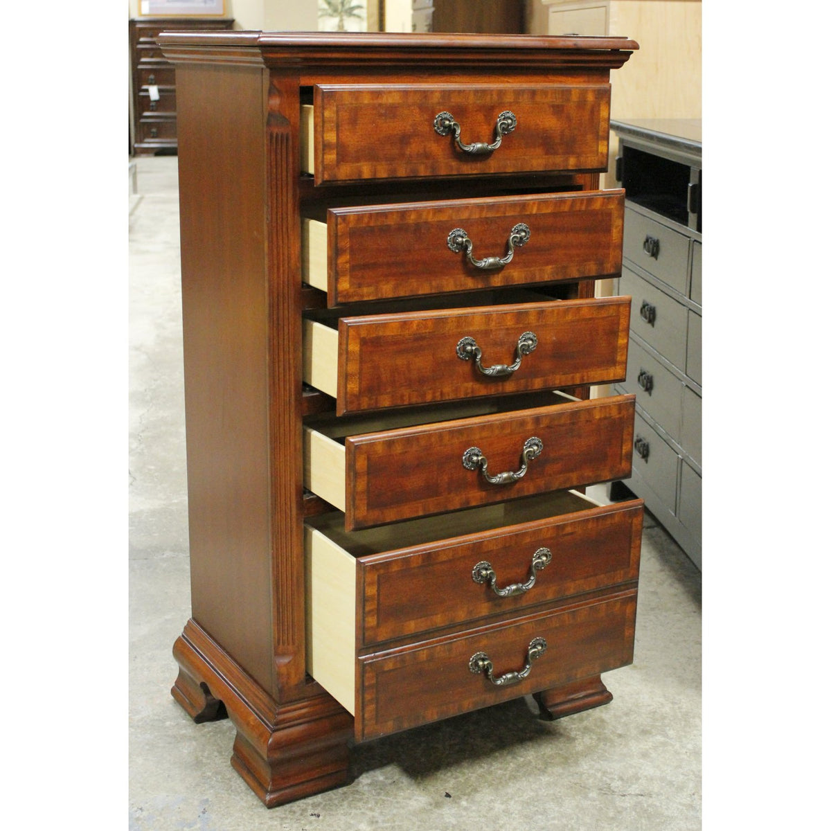 Mahogany Lingerie Chest w/Jewelry Box & Mirror
