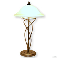 Metal Twist Table Lamp w/Frosted Glass Shade
