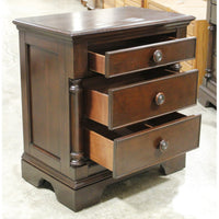 3 Drawer Nightstand w/Pillars