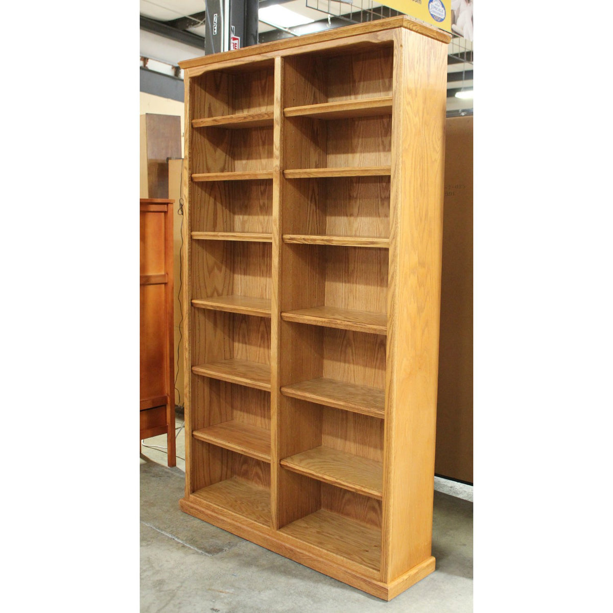 The Oak Barrel Oak 7' Double Bookcase