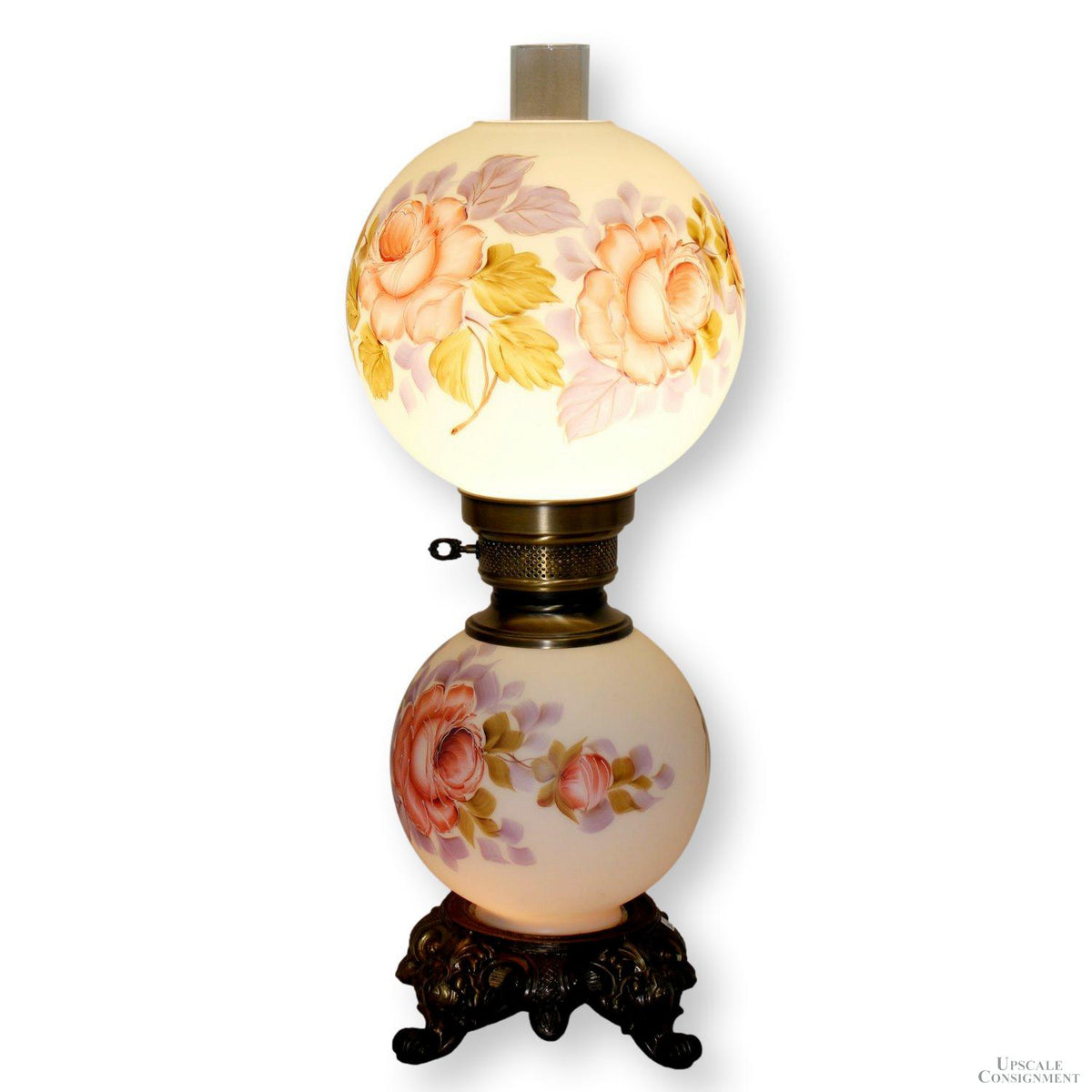 Victorian Style Double Globe Hurricane Table Lamp