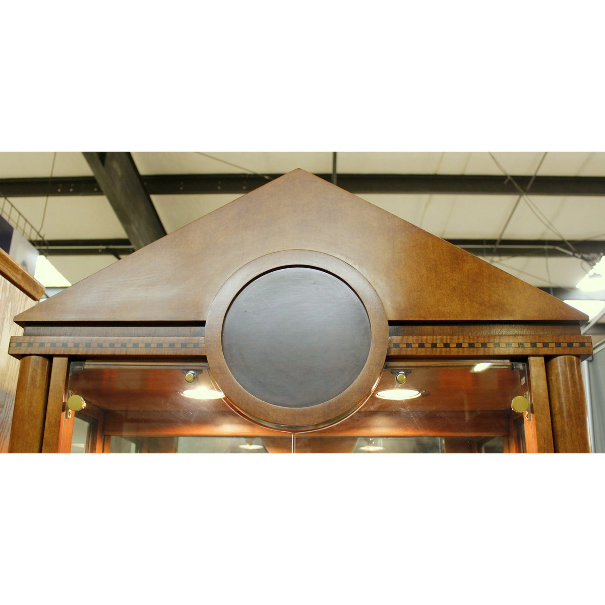 Hickory White Pediment Top Curio Cabinet