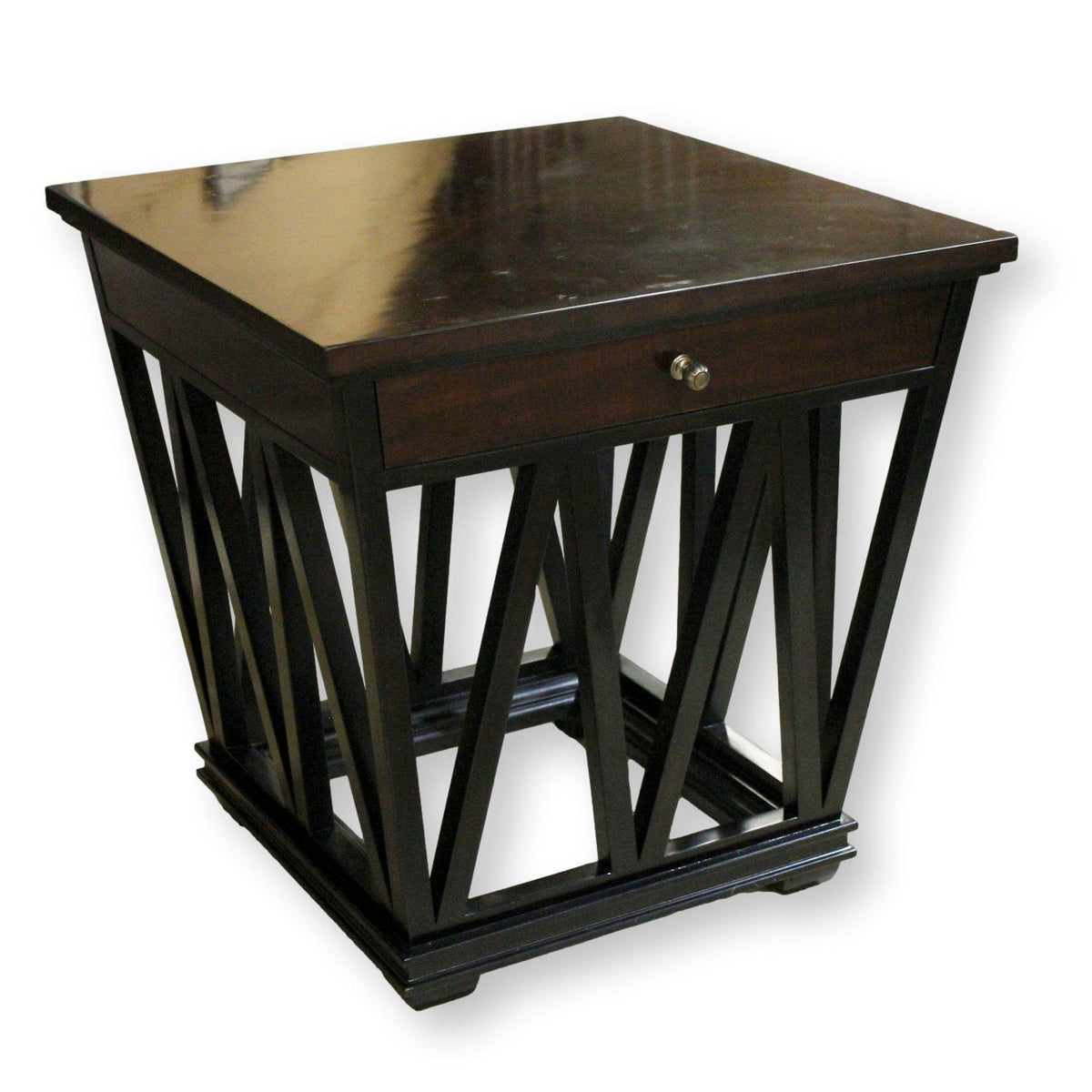 Stanley Furniture Black & Walnut Accent Table