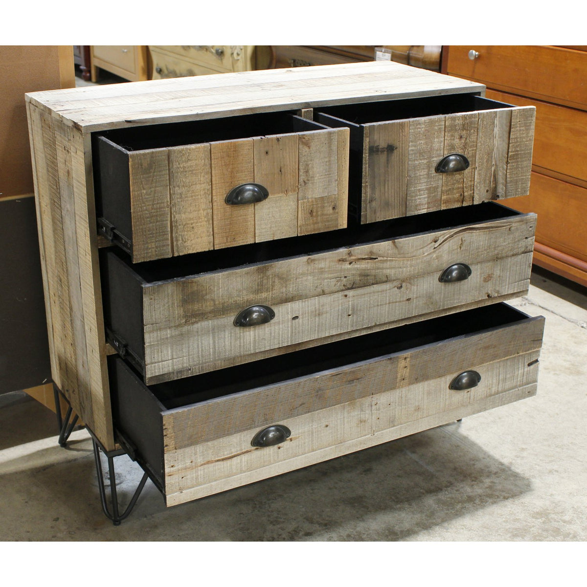 Rustic Barnwood 4 Drawer Chest