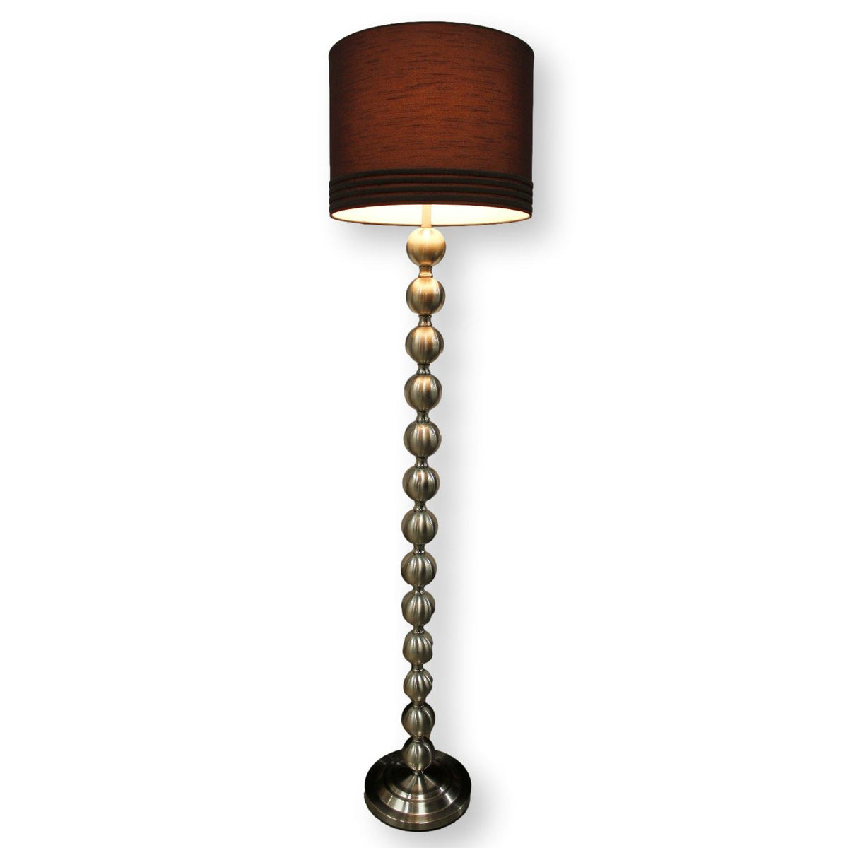 Brushed Nickel Stacked Sphere Floor Lamp
