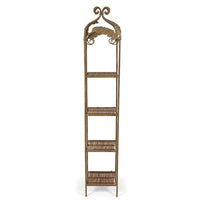 Petite Metal & Wicker Etagere