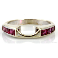 .65ctw Baguette Ruby 14K White Gold Enhancer Wrap Band