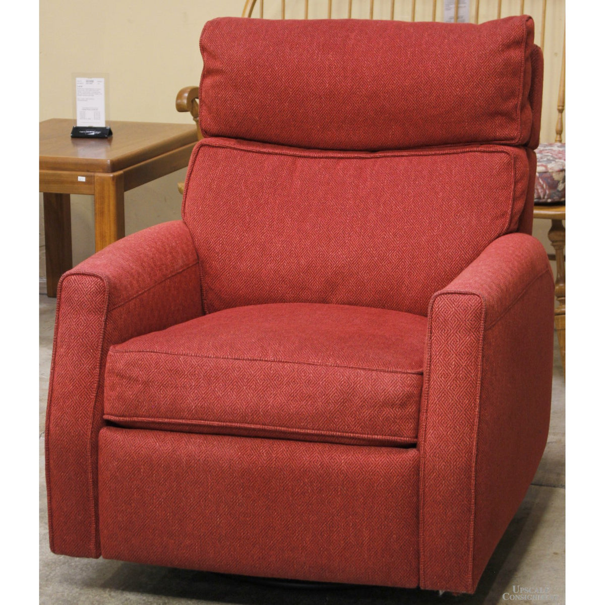 Comfort Design Red Swivel Recliner w/Extending Headrest