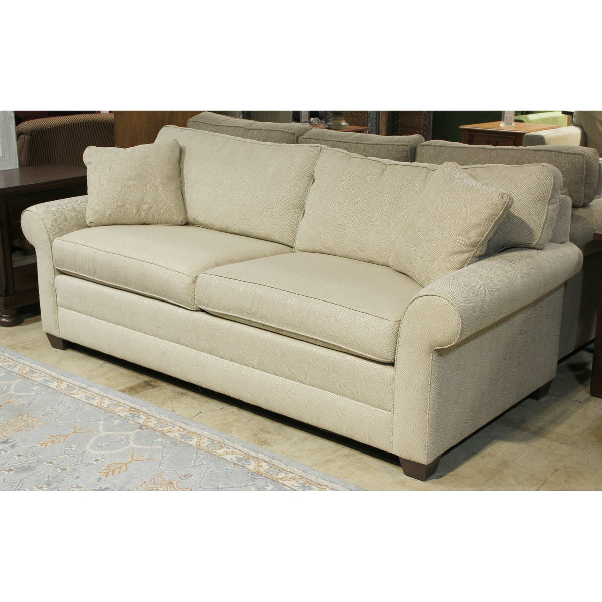Ethan Allen Cream 2-Tone Sofa