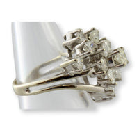 3.33ct Diamond 14K White Gold Cascading Waterfall Cluster Ring