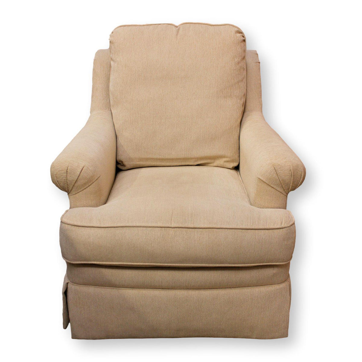 Ethan Allen Skirted Ivory Club Chair