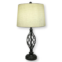 Bronze Tone Open Metalwork Table Lamp