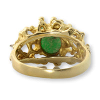 Vintage 14K Natural Jadeite Jade Ring | Pierced Openwork Design