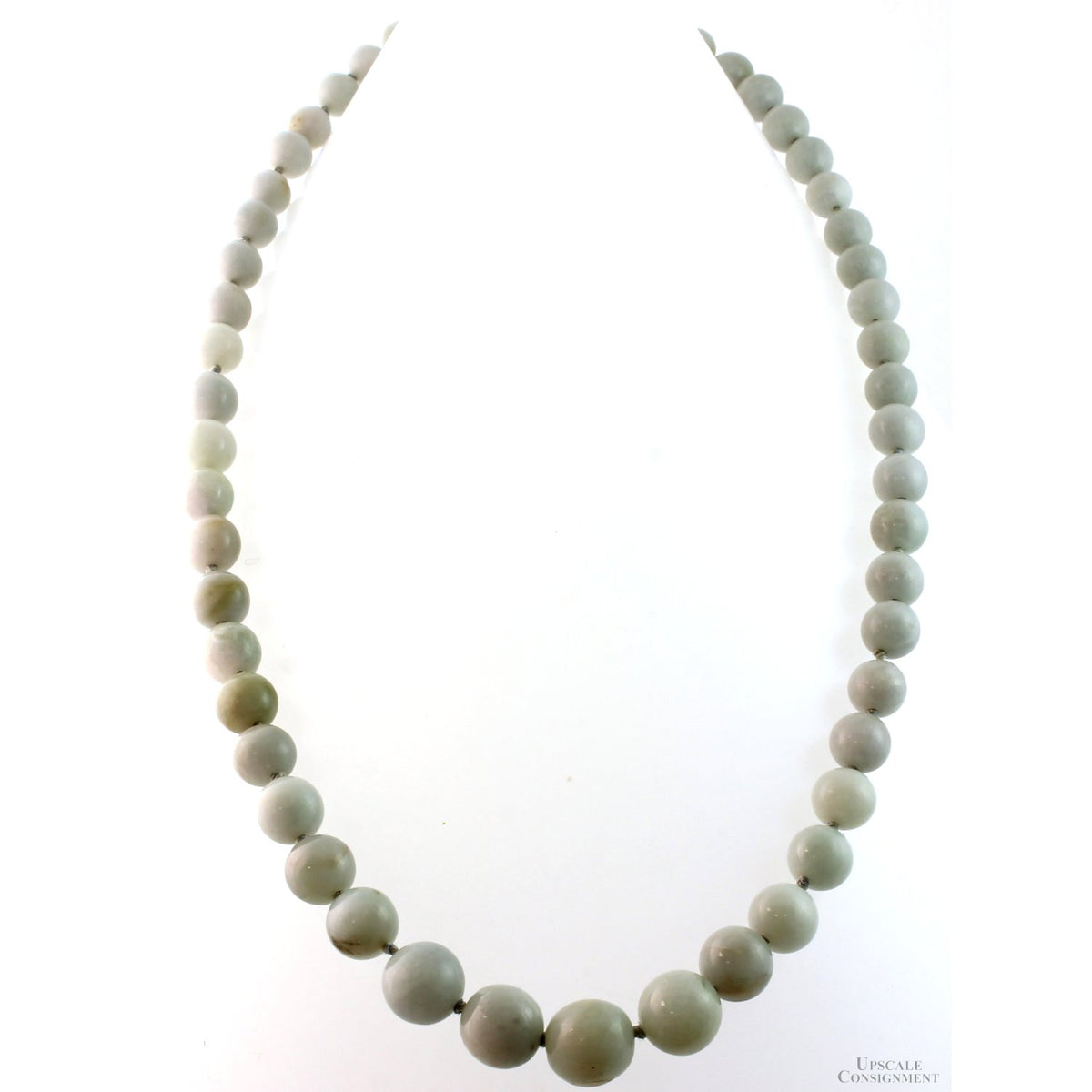 Nephrite Jade Graduated Bead Necklace with 14K Gold Filled Clasp