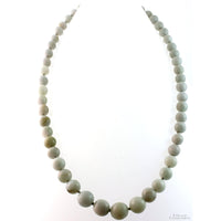 Nephrite Jade Graduated Bead Necklace with 14K Gold Filled Clasp